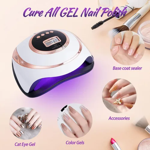 Vista 2 de PHIAKLE 180W UV LED Nail Lamp, UV Light for Nails with Automatic Sensor4 Timer Setting Professional Fast Curing Lamp Nail Dryer for Acrylic Nails