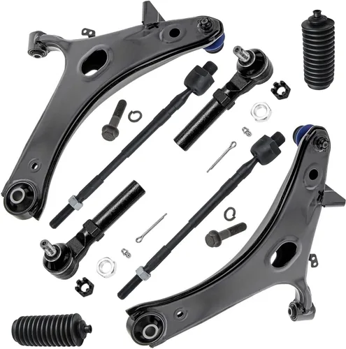 Vista 145 de Detroit Axle - Kit de ocho piezas - brazos de control de suspensión inferior delantero y trasero con juntas de bolas, extremos de barras