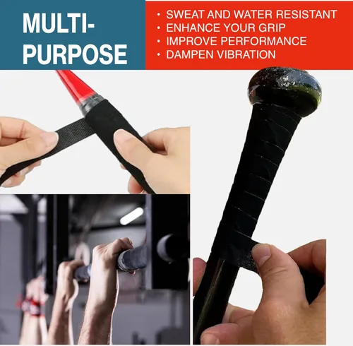 Vista 5 de Thunder Tape 2 Pk Cinta de Agarre - Cinta de Agarre de Tela para Barras de Tracción, Deportes, Herramientas, Manijas, Bate, Raquetas, Equipo