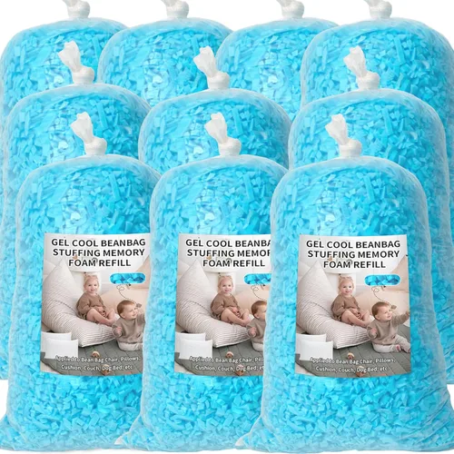 Vista 16 de Jecqbor Relleno de puf, relleno de espuma viscoelástica triturada de 5 libras, relleno de almohada suave para sofá, cojín, animales de peluche, cama