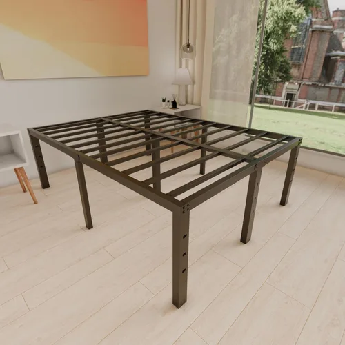 Vista 80 de Base de cama tamaño Queen de 12 pulgadas, no necesita somier, base de colchón de plataforma de metal resistente con listones de acero