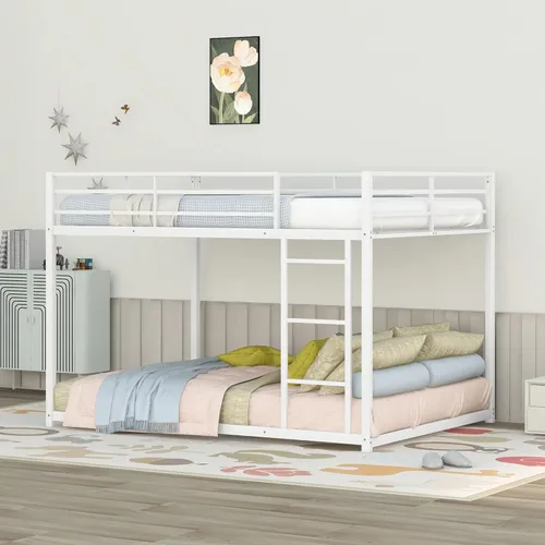 Vista 14 de Harper & Bright Designs Literas de metal para niños, literas de perfil bajo, no necesita somier