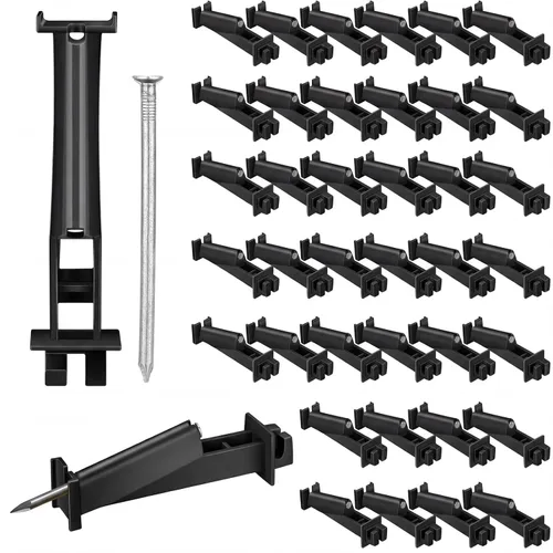 Tandefio 25 Pcs Electric Fence Insulator 5 Inch Slant Nail Wood Post T Post Yellow Nail on Insulator for Pet Animal Fence Heavy- Duty Fencing Wire