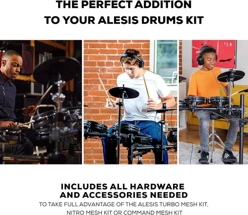 Vista 8 de Kit Bundle Alesis Drums Turbo Mesh - Juego completo de batería eléctrica con un kit de batería electrónica de malla de siete piezas, trono