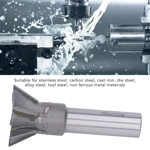 Vista 4 de Cortador de cola de milano, 60 grados de enfriamiento de carburo cementado, mango universal, resistencia a altas temperaturas, molino de extremo