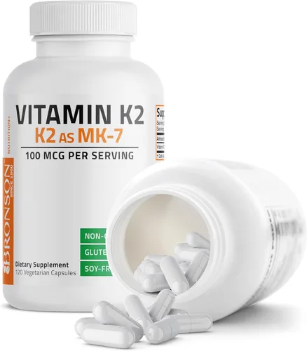 Vista 6 de Bronson Vitamina K2 como MK-7 Menaquinona 100 mcg sin OGM, 120 cápsulas