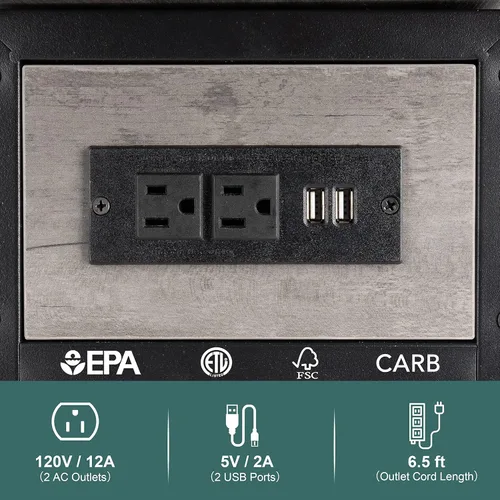 Vista 13 de Yoobure Mesa auxiliar con estación de carga, mesa auxiliar abatible con puertos USB y tomacorrientes, mesa de noche para sala de estar, dormitorio