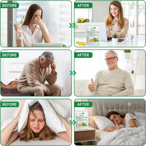Vista 5 de Cápsulas de aceite de orégano Tooffi - 2 en 1 6000mg de aceite de orégano con aceite de semilla negra 200mg - Cápsulas de suplemento de aceite