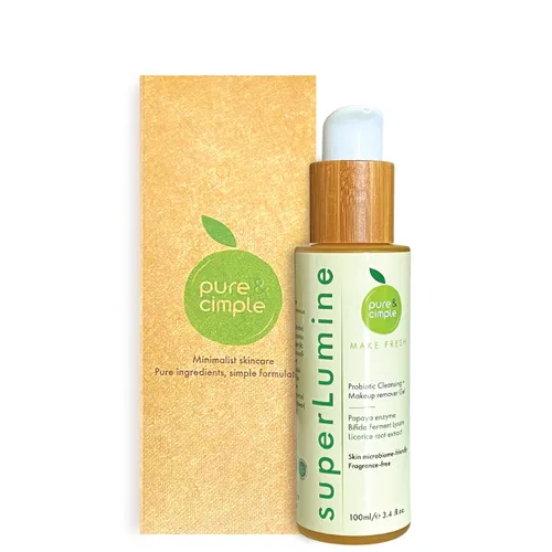 Pure Cimple - Limpiador facial probiótico, removedor de maquillaje suave con enzima de papaya para piel seca y sensible