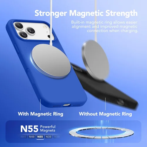 Vista 955 de GONEZ Funda magnética para iPhone 14, compatible con Magsafe, con protector de pantalla + protector de cámara, forro de microfibra antiarañazos