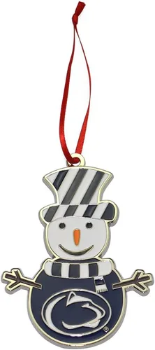 Vista 3 de Auburn Tigers - Adorno navideño de metal con muñeco de nieve