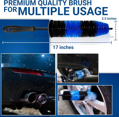 Vista 4 de Kit de Detalles de Coche de 17 piezas para Interior y Exterior, Kit de Limpieza de Coche con Juego Profesional de Cepillos para Detalles de Coche