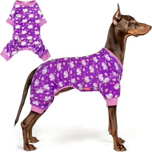 Vista 34 de KYEESE - Pijama de terciopelo para perros, con patrón de patos amarillos, ropa elástica y suave para cachorros y perros pequeños, mameluco cómodo