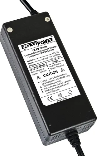 Vista 11 de ExpertPower Cargador inteligente de 12 V 1 A para baterías recargables de ciclo profundo LiFePO4 de litio DC 5521 macho y pinzas de cocodrilo