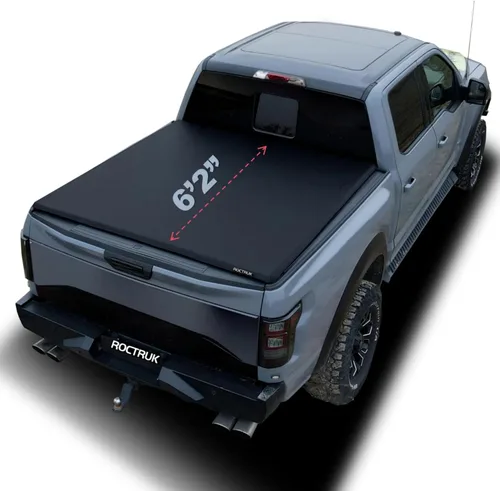 Vista 11 de Cubierta rígida de 5 pies y 1 pulgada de triple pliegue compatible con Chevrolet Colorado GMC Canyon FRP 2004-2012 Fleetside