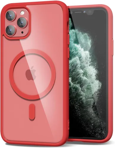 Vista 232 de oakxco Funda magnética transparente compatible con Magsafe, delgada, transparente, no amarillea, híbrida de silicona suave y cubierta protectora