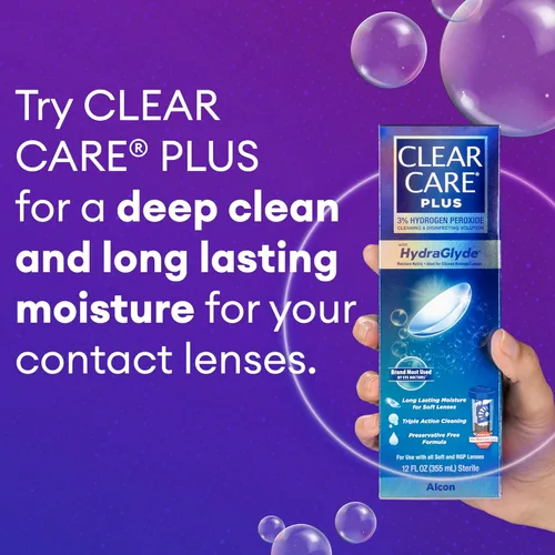 Vista 7 de Clear Care Plus Solución de limpieza y desinfección para lentes de contacto con estuche para lentes, transparente, 12 onzas líquidas