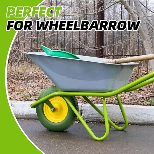 Vista 2 de Neumático para carretilla sin aire, sólido, sin aire, neumático de repuesto de ajuste universal, grado industrial, nunca plano, garantía de 10 años