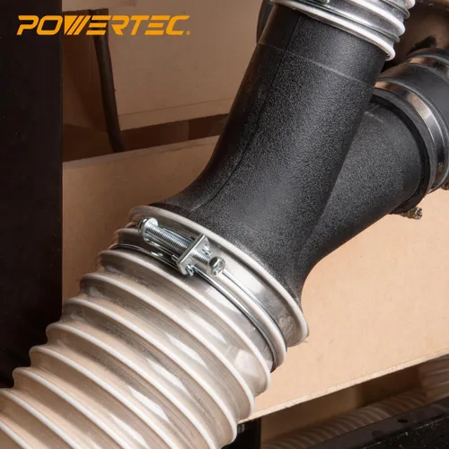 Vista 6 de POWERTEC 70216 Abrazadera de manguera de doble alambre de 3 pulgadas con perno, abrazaderas de manguera ajustables para colector de polvo, manguera