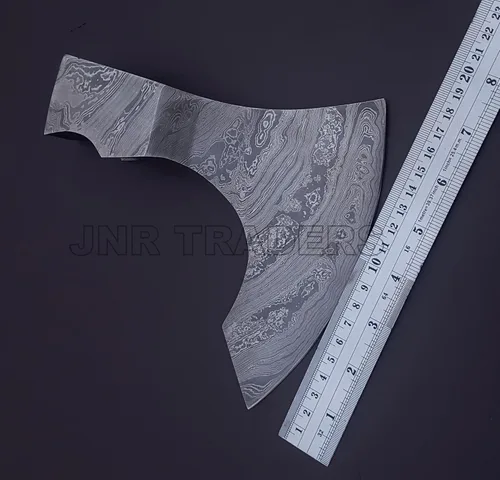 Vista 2 de Hacha de hacha hecha a mano Damasco vikingo hacha barbudo camping corte de madera cortar hacha de división hacha de batalla medieval Hacha Ax-2039