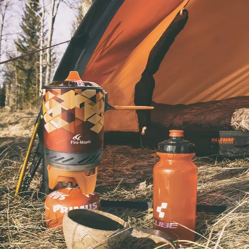 Vista 7 de Fire-Maple Fixed Star X2 - Sistema de estufa para mochileros y campamentos, equipo de cocina de propano al aire libre, juego de quemador de chorro
