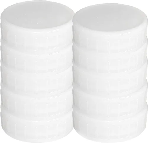 Vista 17 de 10 tapas de plástico corlored para frascos de conservas, tapas de almacenamiento a prueba de fugas, compatibles con tarros Mason de silicona, tapas