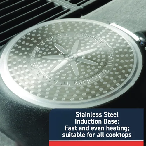 Vista 5 de T-Fal Experience Non Stick Fry Pan w/Lid 10 Inch, Induction, Oven Broiler Safe 400F, Compatible with All Cooktops, Cookware, Deep Frying Pan