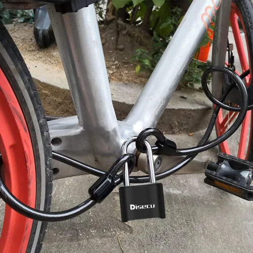 Vista 6 de 1 Paquete disecu - Candado de combinación de 4 dígitos resistente de 2.5 pulgadas de largo, candado impermeable para exteriores, para casillero