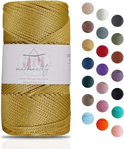 Vista 33 de Makromecity, Cordón de macramé de poliéster de 2 mm x 38 metros (125 yardas) 2 mm de polipropileno, cordón de macramé para crochet, bolsa