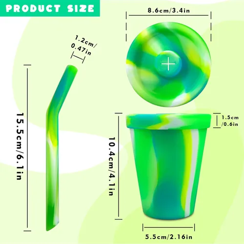 Vista 3 de Vasos de silicona para niños pequeños, a prueba de derrames, con tapa para popote a prueba de fugas, vasos para bebés de 6 meses, aplicables a niños
