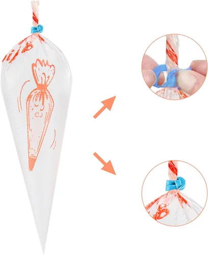 Vista 7 de LABOTA Bolsas de pastelería desechables, 200 bolsas de pastelería de 12 pulgadas, bolsas de glaseado, para decoración de pasteles