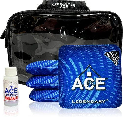 Vista 18 de Legendario Bolsos Cornhole ACE Pro + Kits PRO De doble lado, resbaladizos y pegajosos para todo clima Bolsa de descanso opcional y estuche