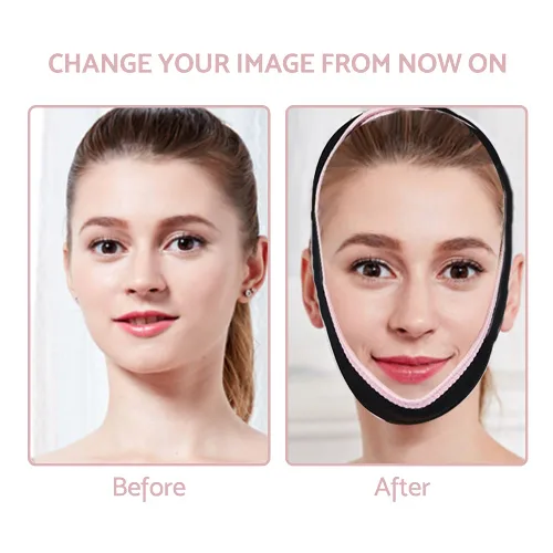Vista 5 de Reductor de barbilla doble, correa adelgazante facial, cinturón de elevación facial para línea de cara en V, compresión delgada, doble barbilla