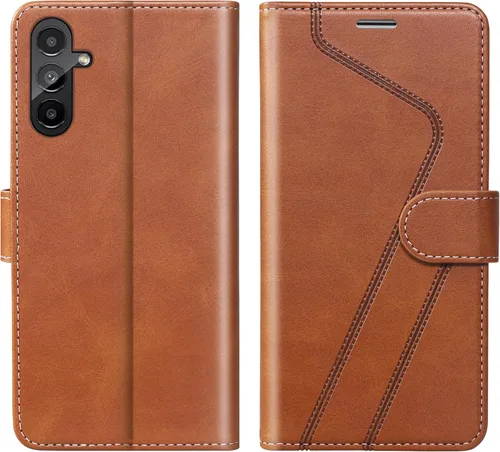 Vista 49 de Funda tipo cartera para Samsung Galaxy A13 5G, funda de cuero con tapa con bloqueo RFID, soporte para tarjetas de crédito, soporte magnético