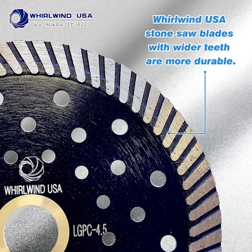 Vista 6 de LGPC 4.5 pulgadas corte de piedra Premium Turbo Continuous Rim Diamond Blades para granito (venta directa de fábrica) (4.5 pulgadas)
