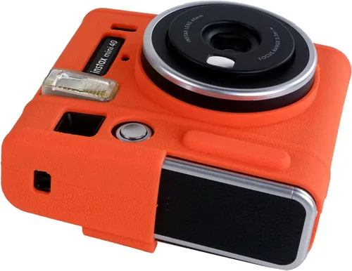 Vista 3 de Rieibi Mini 40 - Funda protectora de silicona para cámara instantánea Fuji Instax Mini 40 - Funda ligera de goma suave para Fujifilm 40 - Naranja