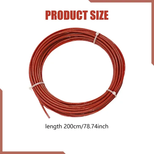 Vista 3 de Steel Wire Rope 6.56ft Professional Lightweight Heavy Duty Equipment Cable Pulley Attachments Gym Cable