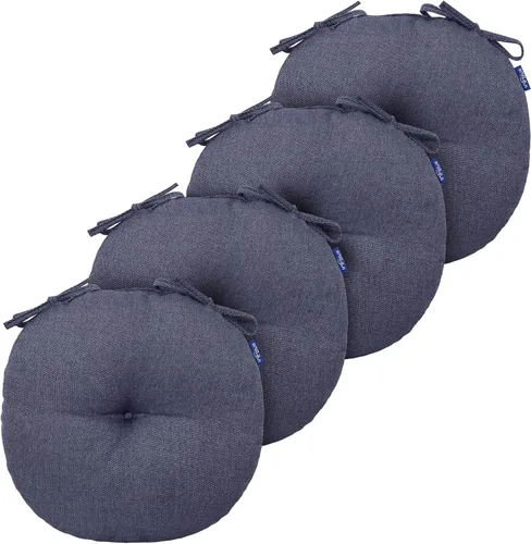 Vista 117 de Cojines de mimbre copetudos de 3 piezas para muebles de patio, cojines de mimbre para sillas de exterior con lazos, cojines de mimbre repelentes al