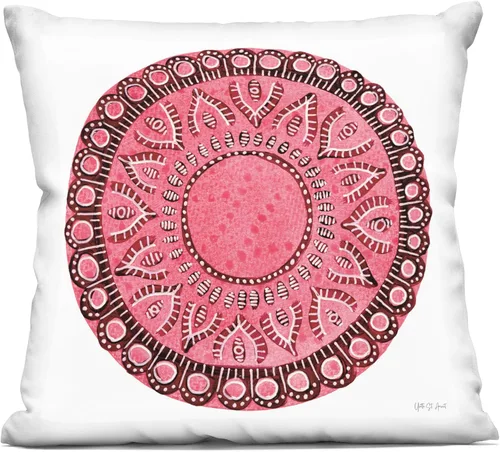 Vista 10 de Stupell Industries Liz Jardine - Almohada de diseño de fractales boho verde, 18 x 18 pulgadas
