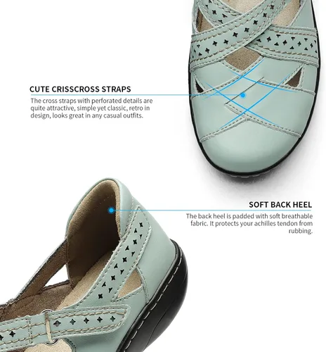 Vista 4 de TERRIKAT Mocasines casuales para mujer, lindos mocasines cómodos para caminar, zapatos planos de cuero para conducir, mocasines de moda con punta