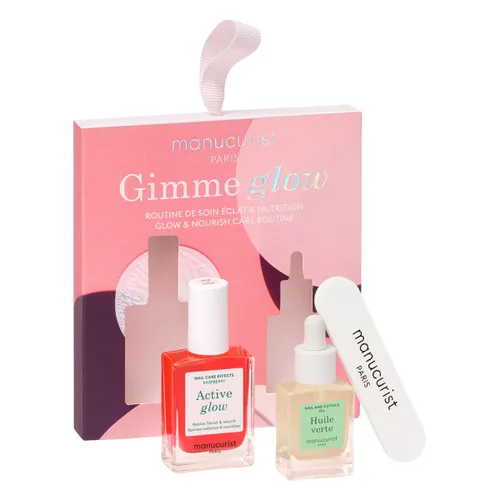 Vista 7 de Manucurist Healthy Glow Duo - Active Glow Raspberry (rosa) Cuidado del esmalte de uñas reparador y suero completo de uñas y cutículas, esmalte
