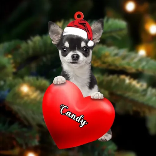 Vista 49 de Amantes de los perros de Navidad, corazón de perro de Navidad disponible para muchos perros Malamute de Alaska, adorno de Navidad, adorno