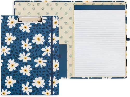 Vista 19 de Steel Mill & Co Lindo Portafolios de Carpeta con Bloc de Notas Rayado Rellenable y Bolsillo de Almacenamiento Interior, Portafolios en Blanco