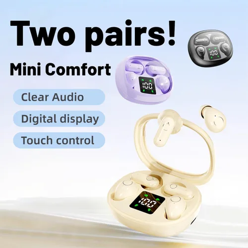 Vista 4 de 2-in-1 Mini Invisible Sleep Bluetooth Earbuds,Small Wireless Sleep Headphones for Side Sleepers,Bluetooth 5.4 Bass Stereo Sound Over-Ear