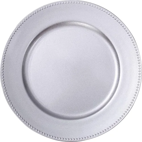 Vista 9 de MAONAME Platos base redondos de 13 pulgadas, juego de 6, bajoplatos blancos antiguos, bajoplatos de plástico para platos de cena, bajoplatos