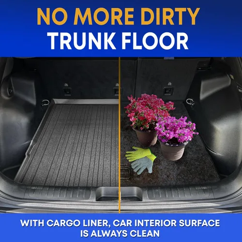 Vista 5 de Forro de carga prémium para Jeep Cherokee 2014-2023 – Tapete de maletero de automóvil de ajuste personalizado – Tapete de carga negro para todas