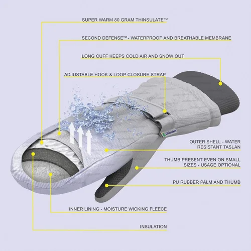 Vista 2 de Guantes para niños pequeños y bebés, guantes impermeables de invierno con aislamiento Thinsulate
