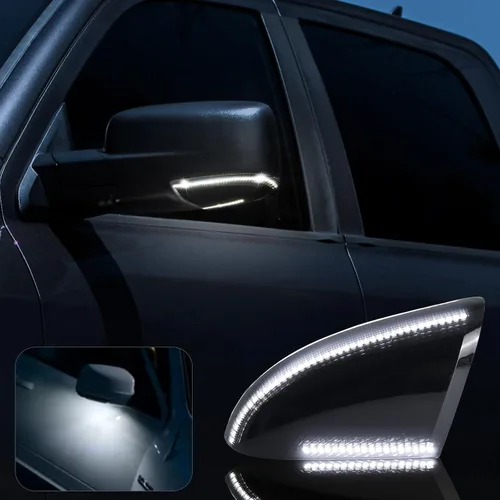 Vista 3 de Switchback - Luz LED para espejo lateral intermitente para Dodge Ram 1500 2500 3500 Ram 1500 2009-2018 y Ram 2500 3500 10-18, lente ahumada