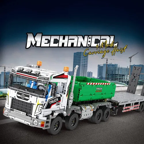 Vista 2 de MISINI Technik 22021 - Kit de bloques de construcción para camión con gancho de elevación