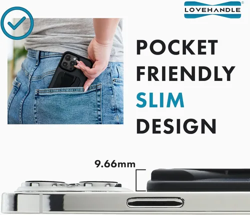 Vista 5 de LOVEHANDLE PRO MagSafe Compatible Agarre Magnético para Teléfono con Soporte de Pata - Montura, Correa y Soporte para Smartphone y Tablet - Anillo